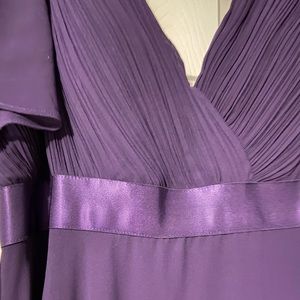 Floor length, deep purple prom dress